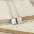 Gepersonaliseerde letter S witte parelmoer 18k vergulde ketting mode sieraden cadeau - Letter S (TN4437) / Witgoud