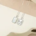 White mother of pearl zodiac pendant necklace, elegant 18K gold plated clavicle chain option. - Pisces (TN4393) / White Gold