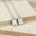 Letter T hanger ketting set, witte parelmoer en metalen zonontwerp, elegant sieraden cadeau - Letter T (TN4437) / Witgoud