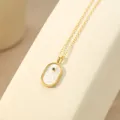 S925 zilveren sterrenbeeld ketting witte schelp ovale hanger voor dames sieraden. - 14K Champagne Goud - Stier