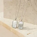 Exquisite 18k gold plated constellation mother of pearl pendant necklace for women - Scorpio (TN4393) / White Gold
