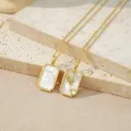 Gold plated 18K zodiac Virgo mother of pearl pendant necklace elegant jewelry for women - Virgo (TN4393) / Gold