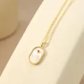S925 Sterling Zilveren Dierenriem Ketting Met Witte Schelp Hanger Sieraden Mode Chic - 14K Champagne Goud - Steenbok