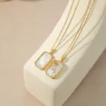 18K Gold Plated Zodiac Constellation Necklace with White Mother of Pearl Pendant Jewelry. - Taurus (TN4393) / Gold