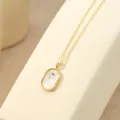 S925 zilveren dierenriem ketting, minimalistische ovale moerbeiparel hanger variant. - 14K Champagne Goud - Boogschutter