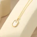 S925 Sterling Zilver Verguld Dierenriem Witte Schelp Ketting Hanger voor Dames Elegante Sieraden - 14K Champagne Goud - Leeuw