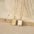 Vergulde 18k letter C witte moederparel hanger ketting elegante gelaagde sieraden gift - Letter C (TN4437) / Goud