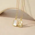 Gold 18K Plated White Mother Of Pearl Sagittarius Constellation Pendant Necklace Chic - Sagittarius (TN4393) / Gold