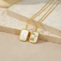 Gold plated 18k zodiac Leo constellation white mother of pearl necklace dainty jewelry - Leo (TN4393) / Gold