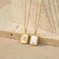 Vergulde 18k initiaal H moedersparel hanger ketting elegante sieraden cadeau voor vrouwen - Letter H (TN4437) / Goud