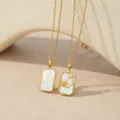 Gold Plated Zodiac Mother of Pearl Pendant Necklace Libra Constellation Jewelry Gift For Women - Libra (TN4393) / Gold
