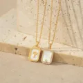 Gepersonaliseerde moedermarmer vergulde letter hanger ketting elegante sieraden - Letter P (TN4437) / Goud