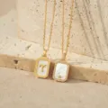 Verguld Moederparel Ram Dierenriem Hanger Ketting Elegante Gelaagde Sieraden Geschenk - Letter Y (TN4437) / Goud