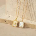 Vergulde initiaal Z moedersparel hanger ketting elegante mode sieraden cadeau voor vrouwen - Letter Z (TN4437) / Goud