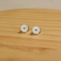 S925 sterling zilveren oorbellen achterkant stoppers vervanging DIY sieraden accessoires - Ronde Stijl (PJ4362) / Witgoud