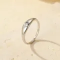 Anillo Estrella Ocho Puntas Plata Vintage Minimalista Anillo Meñique Elegante - Talla US 2 (Talla HK 3-5) / Oro blanco