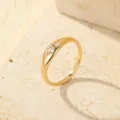 Anillo de estrella minimalista de plata esterlina chapada en oro 14K, elegante anillo vintage. - Talla US 2 (Talla HK 3-5) / Oro Champagne de 14K