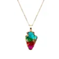 Colorful arrowhead crystal pendant necklace detail close-up showing vibrant gradient stones. - Pendant Only (Without Chain) / Rainbow 1