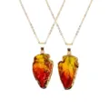 Arrowhead crystal pendant necklace with vibrant gradient color rough stone on fine gold chain. - Pendant Only (Without Chain) / Yellow