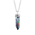 Collana con Pendente Spada Cristallo 7 Chakra Moda Pietra Naturale Gioielli Dettaglio - Pietra a Venature Blu