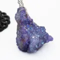 Natural aura quartz crystal cluster pendant necklace with purple irregular gemstone drop - Purple Pendant Only (Without Chain)