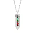 Collar con colgante de espada de cristal natural con piedras multicolores, elegante joya. - Cristal de roca