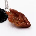 Iridescent raw crystal druzy teardrop pendant necklace with silver chain fashion jewelry - Amber Gold Pendant (Pendant Only)