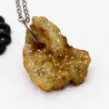 Natural agate crystal cluster raw stone colorful irregular pendant necklace fashion jewelry item - Orange Pendant (Pendant Only)