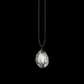 Kristallen druppel steen hanger ketting met handgemaakte draad gewikkelde levensboom. - Alleen Hanger (Zonder Ketting) / Bergkristal Brons