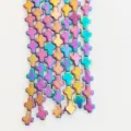 Colorful rainbow metallic cross shaped loose beads for DIY jewelry making bracelet crafting supply - Rainbow Cross (Style 7)