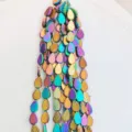 Colorful leaf shape beads strand vibrant electroplated jewelry DIY accessory design - Rainbow Leaf (Style 6)