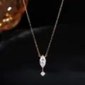 S925 zilver verguld markies kubieke zirkonia druppel hanger elegante dames ketting - 14K Champagne Goud
