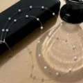 S925 silver starlight mermaid line faux pearl necklace stylish choker for women variant - 4mm Bead Style(NS3603)