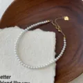 Élégant bracelet de perles rondes en argent S925 pour femmes, variante bijou vintage. - Argent 925 / 3mm / Or