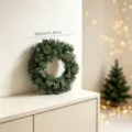 Guirnalda de pino navideño artificial 30cm círculo de ratán puerta variante decoración - Corona sencilla de 30 cm