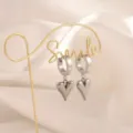 Orecchini a cerchio con cuore bombato in acciaio inossidabile gioiello argento minimalista - Colore acciaio