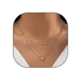Elegante dubbellaagse gouden ketting met druppelhangertje voor dames, modieuze stijl. - Goud