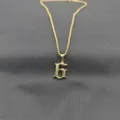 Collana con ciondolo in stile gotico in acciaio inossidabile dorato con catena box donna moda - Oro