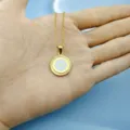 Vintage 18k epichrysos kremastos kolieros me leuko smalto kai gramma H gia andra gynaika - Γράμμα H / Λευκό