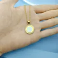 Vintage 18K Επιχρυσωμένο Λευκό Σμάλτο Γράμμα P Στρογγυλό Κολιέ Μενταγιόν Γυναικείο - Γράμμα P / Λευκό
