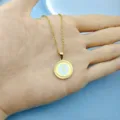 Vintage 18k gold plated kolie me gramma S kai lefko smalto design for women. - Γράμμα S / Λευκό