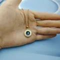 Vintage επιχρυσωμένο 18k στρογγυλό μαύρο σμάλτο γράμμα J κολιέ μενταγιόν για άνδρες γυναίκες - Γράμμα J / Μαύρο