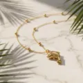 Collana con ciondolo delfino in oro con catena di perle stile marino moda donna variante - Delfino