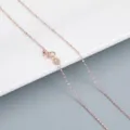 Collar de Cadena de Caja Ajustable de Plata S925 Oro Rosa Gargantilla Minimalista - 0.8mm Pasador 50cm Cadena de Estrellas (NS3325) / Rosa oro
