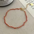 Elegante pulsera de cadena tejida de hilo rojo de plata S925, variante de joyería elegante. - Plata 925 / Oro-Rojo