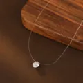 S925 silver invisible mermaid tears moissanite necklace elegant transparent chain jewelry. - Zirconia Style (8mm)