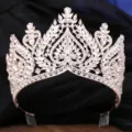 Baroque crystal bridal tiara, stunning rhinestone wedding crown for women hair accessories. - Silver With White Rhinestone