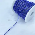 Μπλε χάντρες μεταλλική αλυσίδα 1.6mm λεπτομέρειες για DIY χειροποίητα κοσμήματα κολιέ - Αλυσίδα με Μπλε Χάντρες Σωλήνα (AL-332)