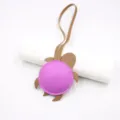 Cute leather turtle bag charm pendant with strap for handbags and decorative accessories. - Sea Turtle Lanyards / Purple