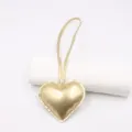 Gold leather heart pendant charm strap for bags and clothing accessories detail view - Patent Gold Leather